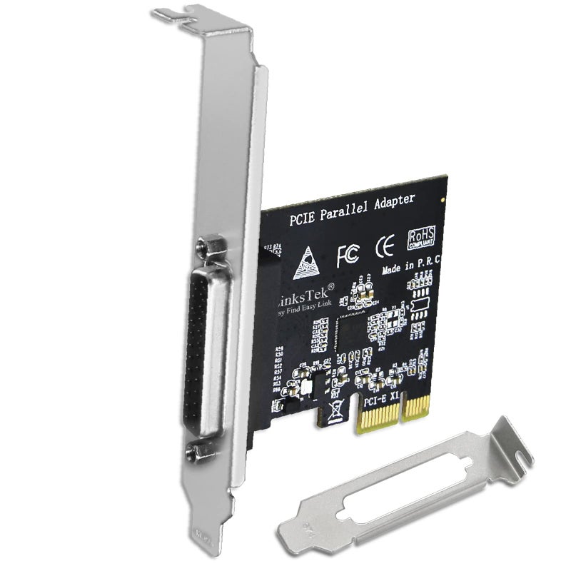 LinksTek 1-Port PCI Express Parallel Card for Printers, IEEE 1284 Standard DB25 LPT PCIE Parallel Port, Supports IEEE 1284 SPP, Nibble, Byte and ECP Mode, PCIE DB25 Parallel Port Card (PCIE-PA1) - Image 1